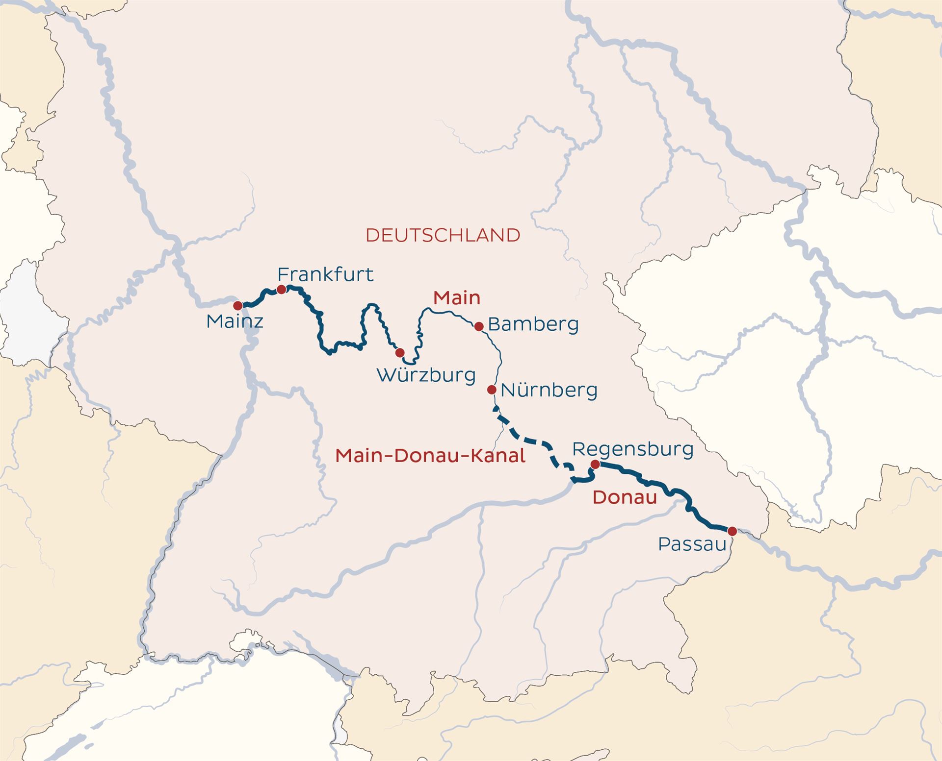 nicko Überführungsfahrt 9 Tage Main-Donau Kanal mit MS Heidelberg